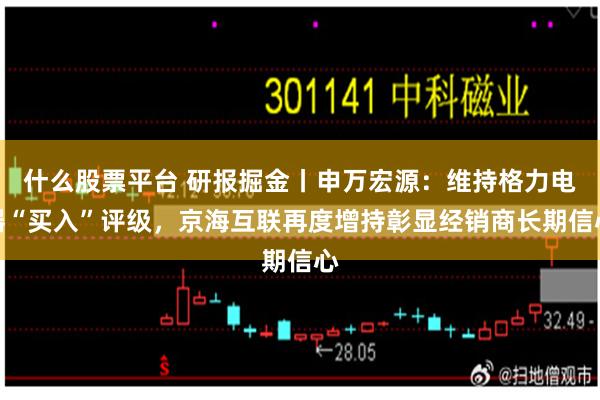 什么股票平台 研报掘金丨申万宏源：维持格力电器“买入”评级，京海互联再度增持彰显经销商长期信心