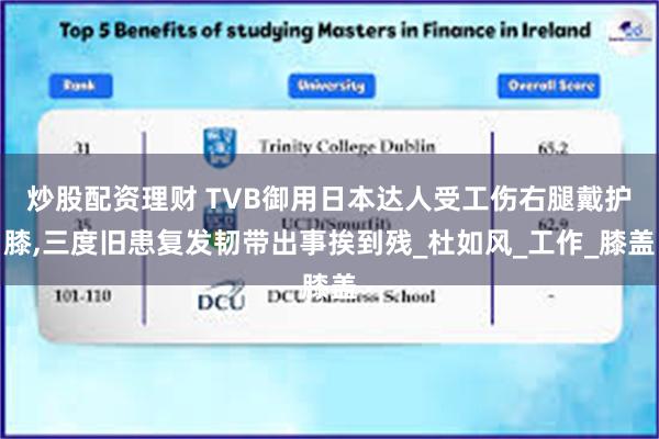 炒股配资理财 TVB御用日本达人受工伤右腿戴护膝,三度旧患复发韧带出事挨到残_杜如风_工作_膝盖